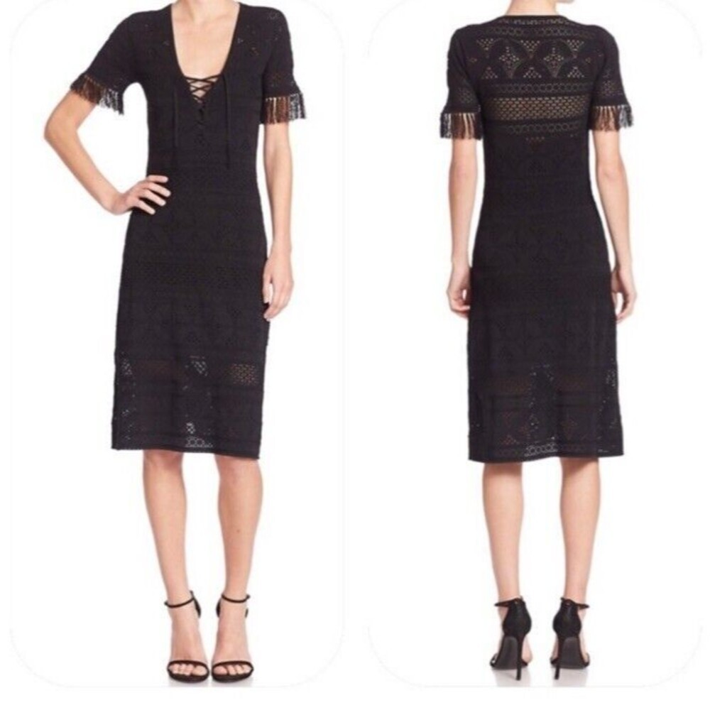 ALC black Sheer Knit Dress Size S - Picture 6 of 7